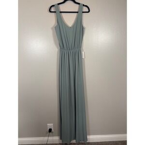 Show Me Your Mumu Kendall Maxi Dress Sage Green V-Neck Bridesmaid Gown Small NEW